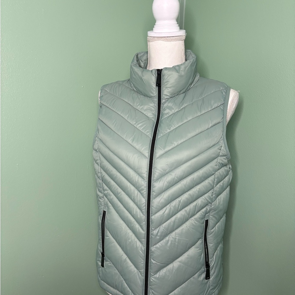 Love Tree Light Gray Puffer Vest Large Zipper Pockets - Picture 1 of 8